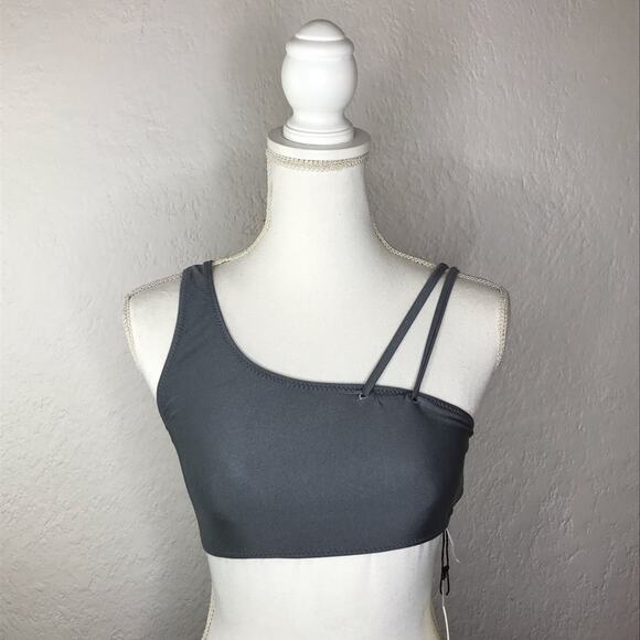 Andco And Co The Label  Women's Silver Grey Bikini Rouleau Top Size Small - Picture 1 of 6